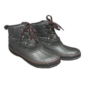 American Eagle Outfitters Black Waterproof Duck Boots Faux Fur Lined Booties